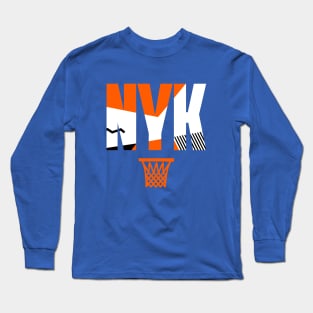 Retro NY Basketball Art Long Sleeve T-Shirt